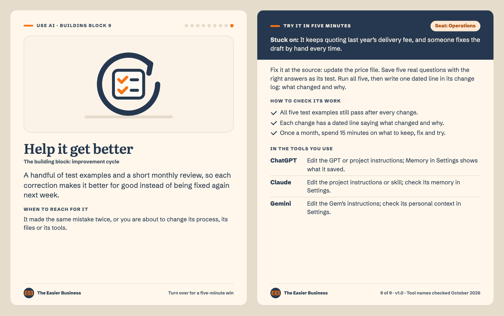 Help it get better card, front and back